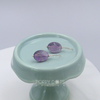 Sterling Silver Purple Amethyst Oval Faceted Earrings