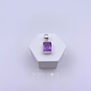 Sterling Silver Rectangular Purple Amethyst Pendant