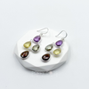 Sterling Silver Amethyst, Smoky and Citrine Quartz Chandelier Earrings