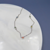 Sterling Silver Quintet Mixed Sapphire Necklace