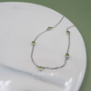 Sterling Silver Quintet Peridot Necklace