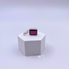 Sterling Silver Rectangular Garnet Pendant
