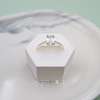 Sterling Silver Solitaire Rectangular Zirconia Ring