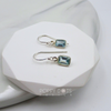Sterling Silver dainty Rectangular Blue Topaz Earrings