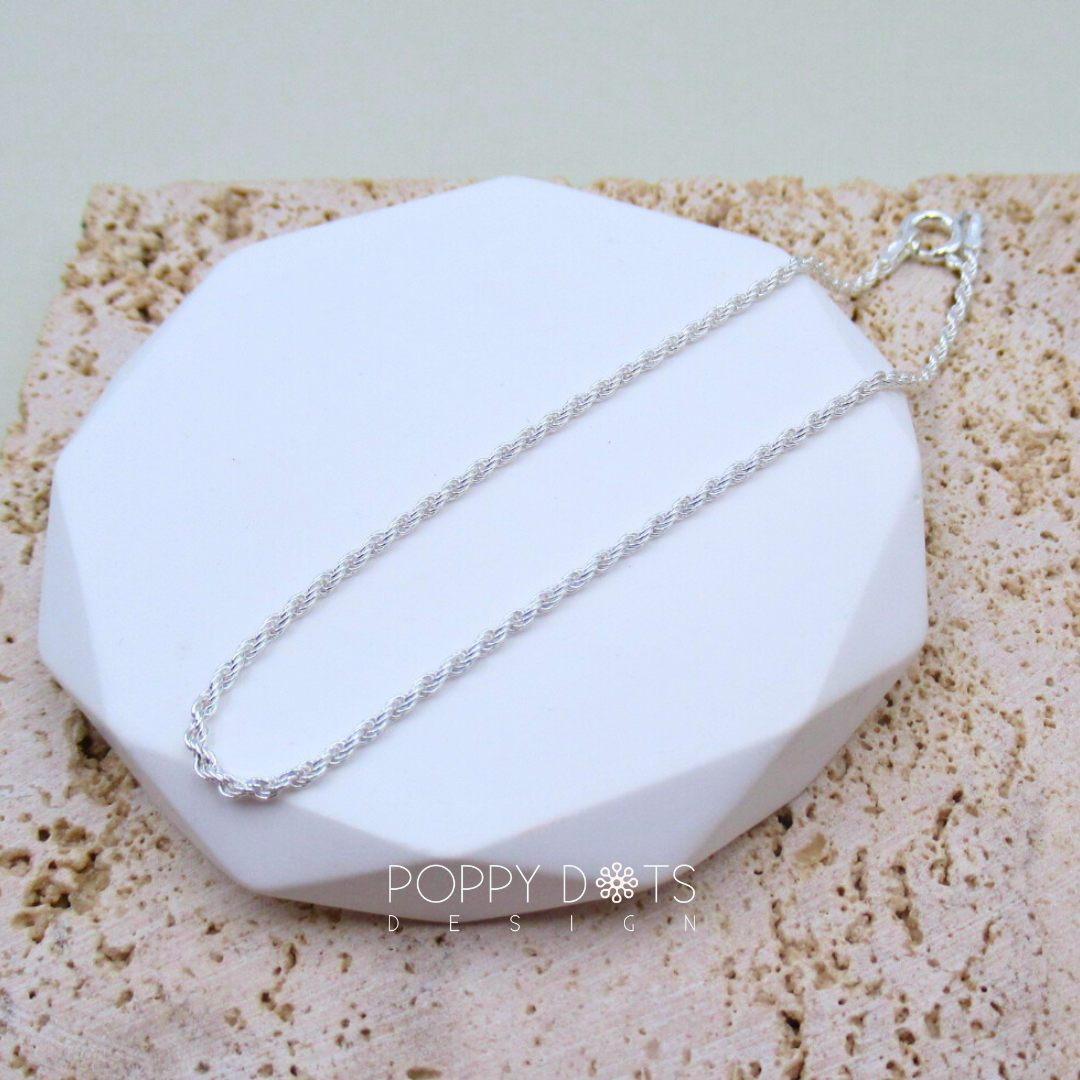 Sterling Silver Rope Chain Bracelet
