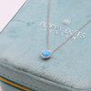 Sterling Silver Round Blue Gilson Opal Necklace