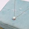 Sterling Silver Oval White Gilson Opal Necklace