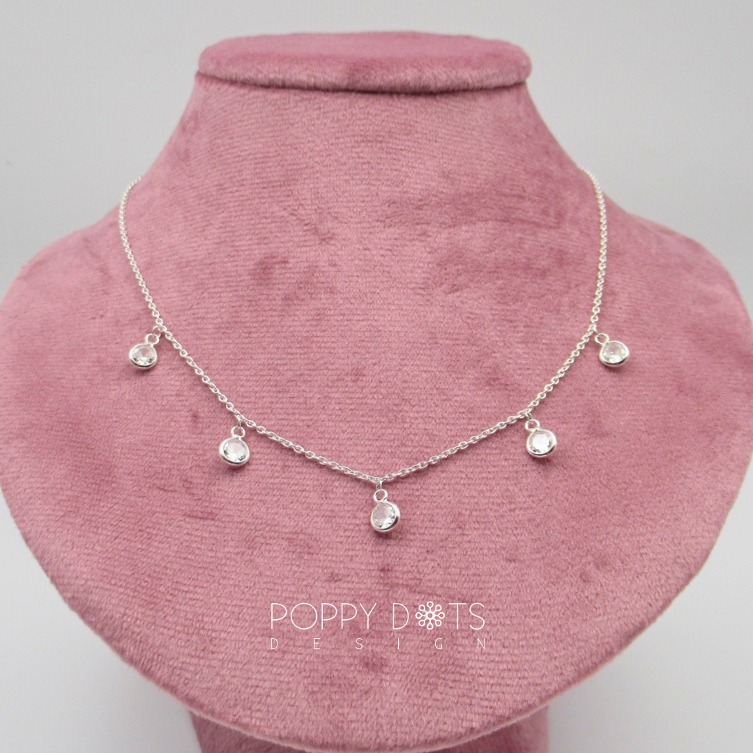 Sterling Silver Round Zirconia Dazzle Necklace