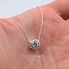 Sterling Silver Round Zirconia Slider Necklace