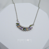 Sterling Silver Pastel Marquise Zirconia Cascade Necklace