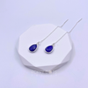 Sterling Silver Teardrop Sapphire Threader Earrings