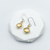 Sterling Silver Citrine Quartz Square Cushion Cut Earrings