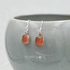 Load image into Gallery viewer, Sterling Silver Square Faceted Carnelian Earrings