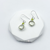 Sterling Silver Green Amethyst Square Cushion Cut Earrings