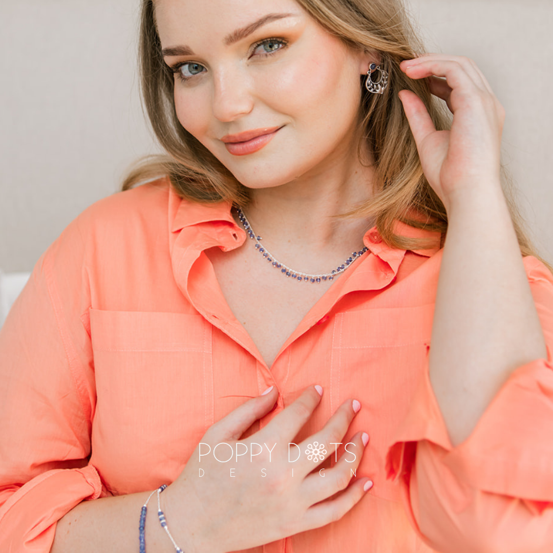 Sterling Silver Tanzanite Beaded Sweetie Necklace