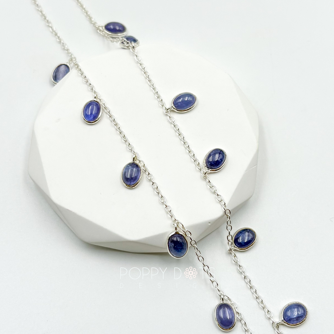 Sterling Silver Oval Tanzanite Necklace