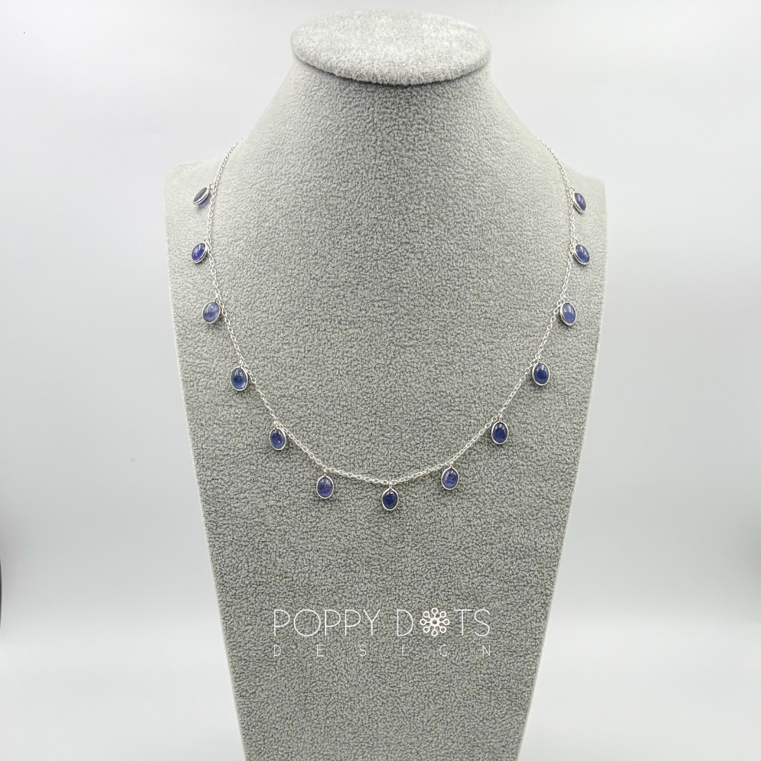 Sterling Silver Oval Tanzanite Necklace