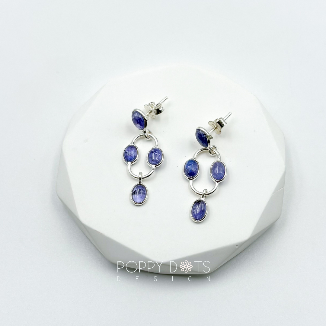Sterling Silver Tanzanite Studs