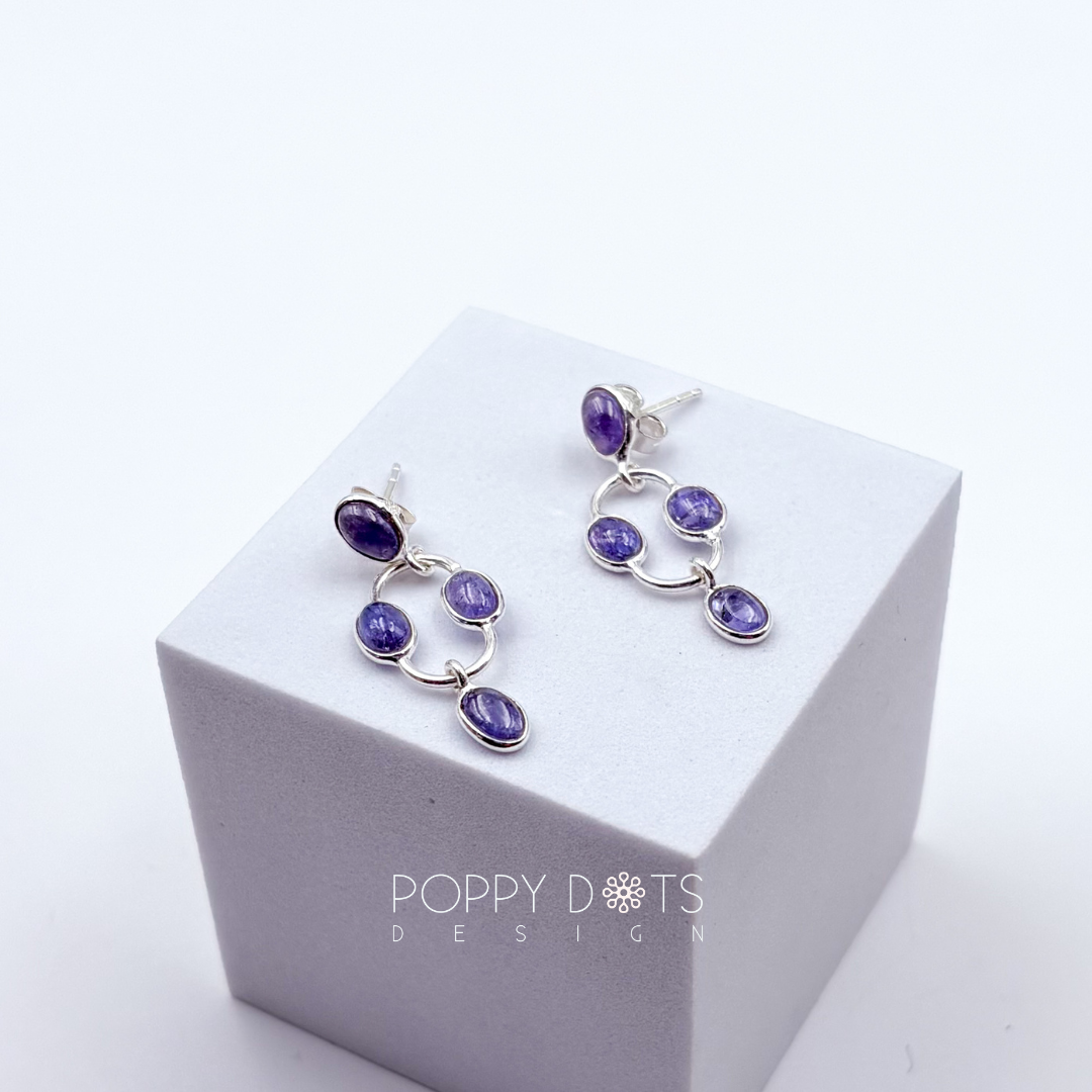 Sterling Silver Tanzanite Studs
