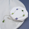 Sterling Silver Tanzanite and Peridot Bracelet