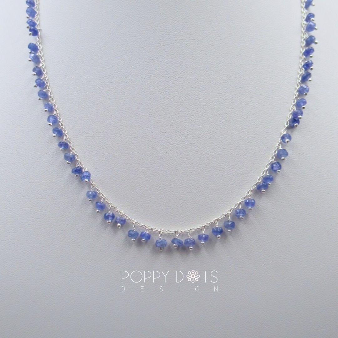 Sterling Silver Tanzanite Beaded Sweetie Necklace