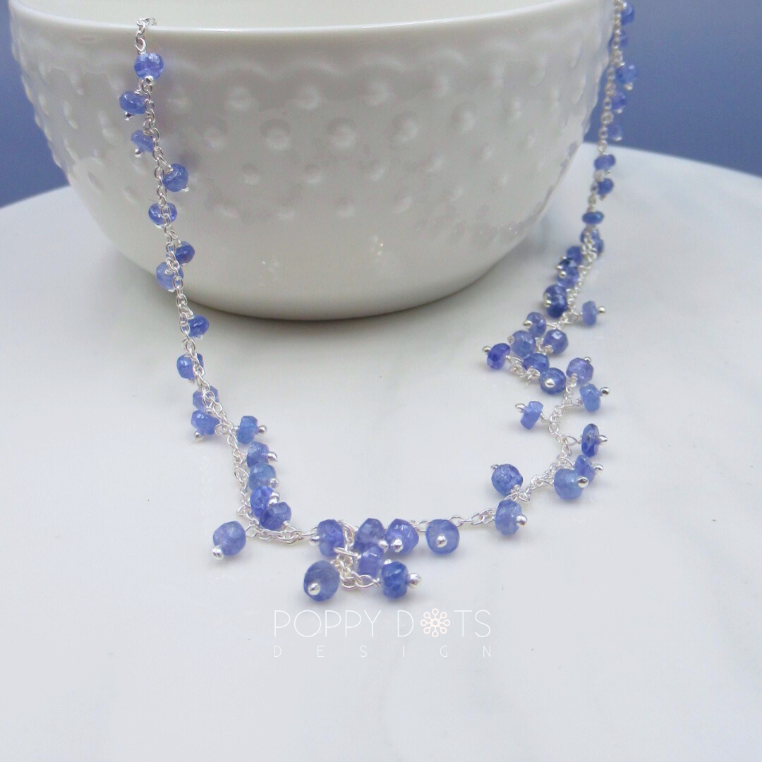 Sterling Silver Tanzanite Beaded Sweetie Necklace