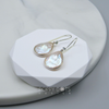 Sterling Silver Teardrop Coin Pearl Earrings