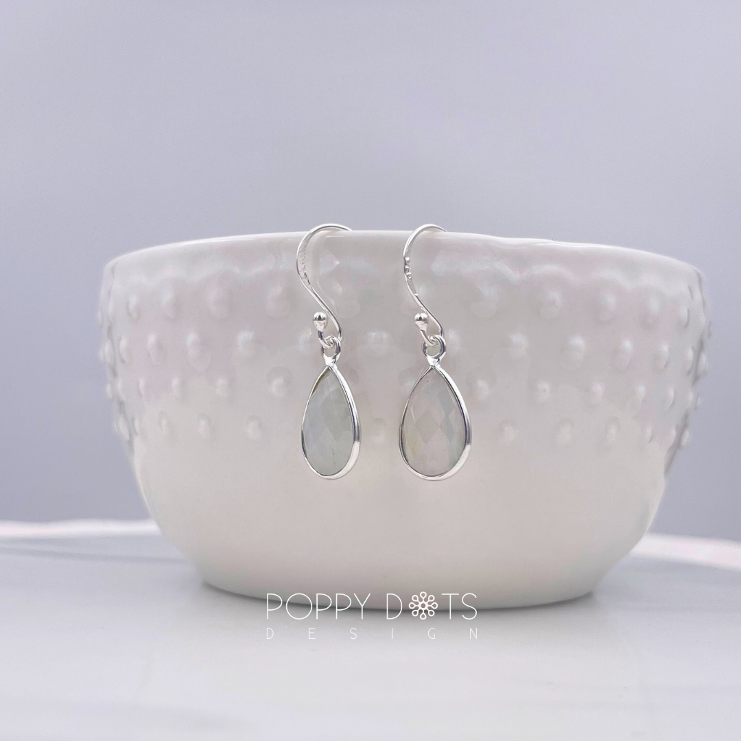 Sterling Silver Moonstone Drop Earrings