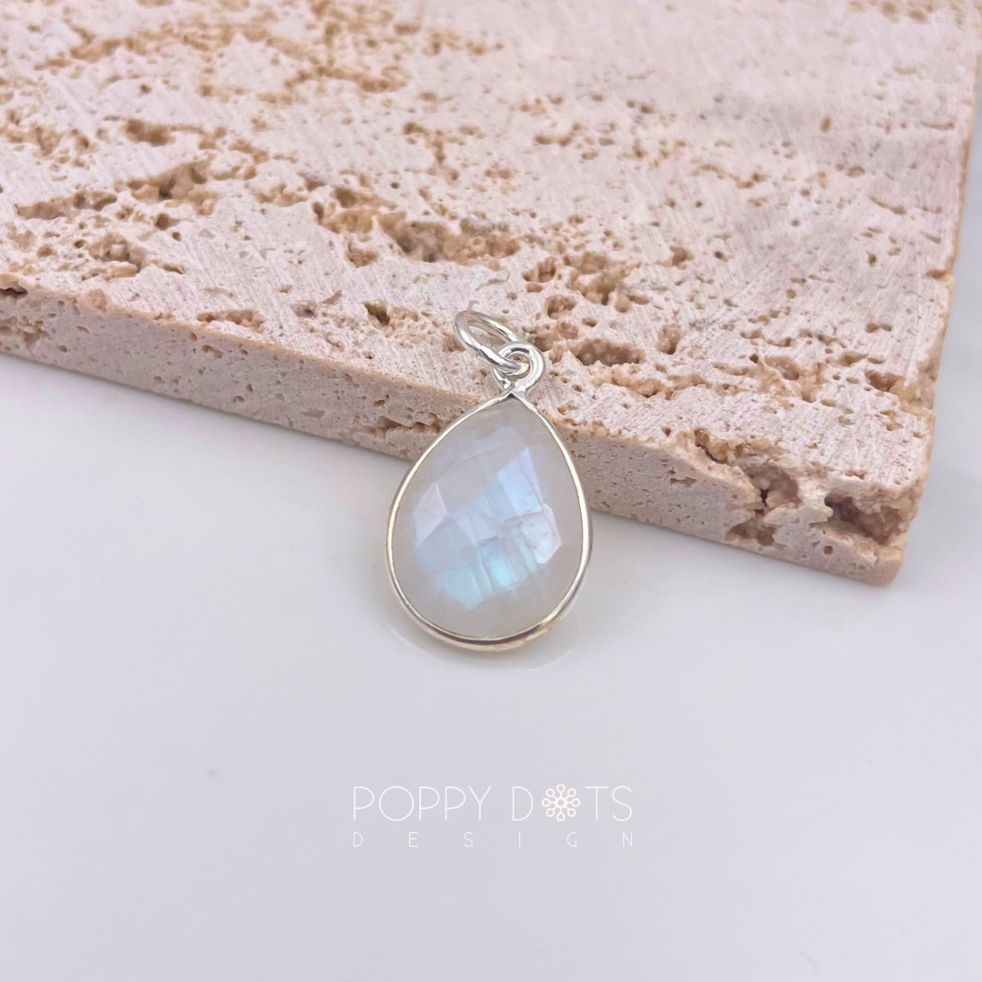 Sterling Silver Moonstone Teardrop Pendant