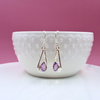 Sterling Silver Double Teardrop Purple Amethyst Earrings
