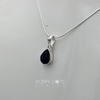 Sterling Silver Teardrop Blue Sapphire Pendant