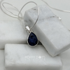 Sterling Silver Teardrop Blue Sapphire Pendant