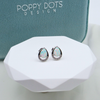 Sterling Silver Teardrop White Gilson Opal and Zirconia Stud Earrings