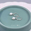 Sterling Silver Petite Pretty Woman Pearl Hoop Earrings