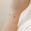 Sterling Silver Dainty Oval Tourmaline Bracelet