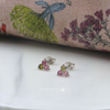 Sterling Silver Tourmaline Clover Studs