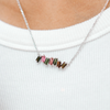 Exclusive Sterling Silver Modern Mixed Tourmaline Baguette Necklace