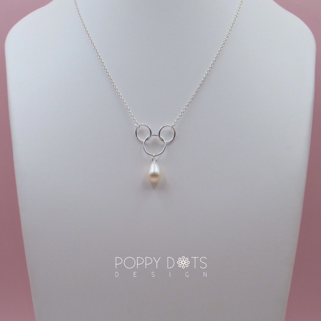 Sterling Silver Trinity Freshwater Pearl Necklace