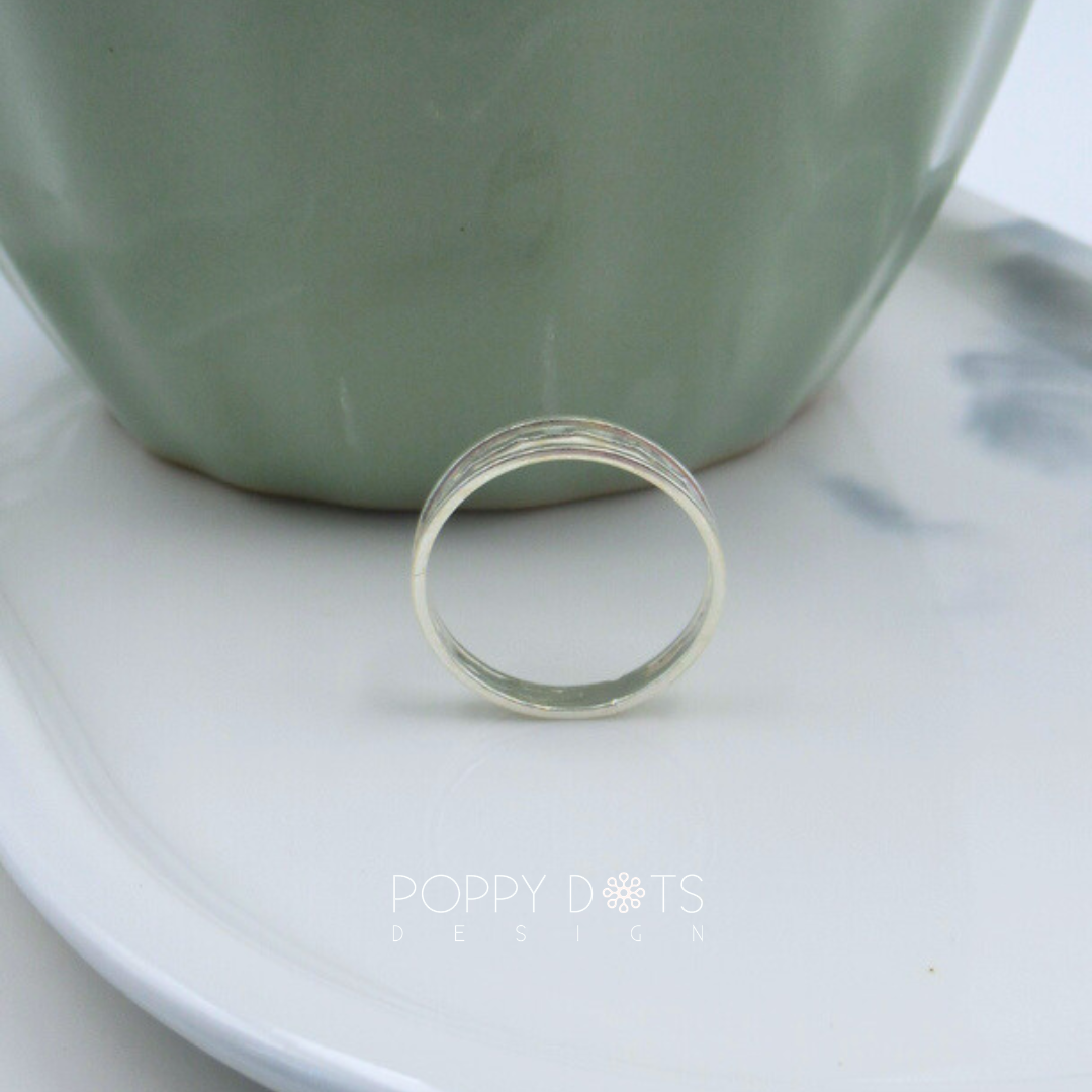 Sterling Silver Stylish Triple Band Ring