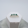 Sterling Silver Triple Emerald Ring