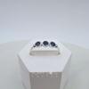 Sterling Silver Triple Blue Sapphire Ring