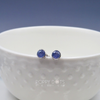 Sterling Silver Tube Set Round Tanzanite Studs