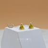 Sterling Silver Yellow Tiny Triangle Zirconia Studs