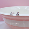 Sterling Silver Tiny Trillion Zirconia Studs