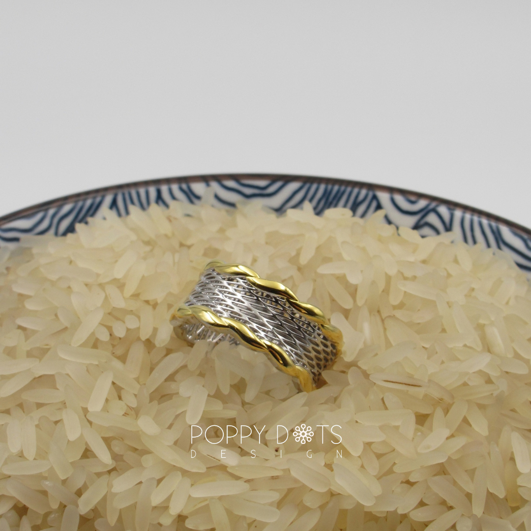Sterling Silver & Gold Lace Ring