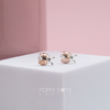 Sterling Silver and Rose Gold Cute Ladybird Studs