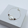 Sterling Silver Freshwater Coin Pearl and Smokey Quartz Bracelet