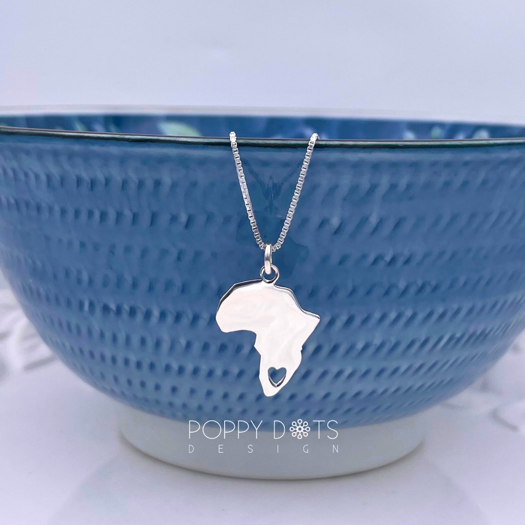 Sterling Silver my Heart is in Africa Pendant