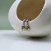 Sterling Silver double oval Peridot Stud Earrings