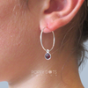 Sterling Silver 2-in-1 Garnet Hoop Earrings